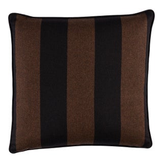 Schumacher Hemlock Stripe 18" Pillow In Java For Sale