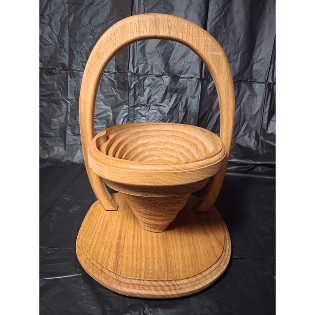 Vintage Solid Oak Collapsible Basket For Sale - Image 9 of 11