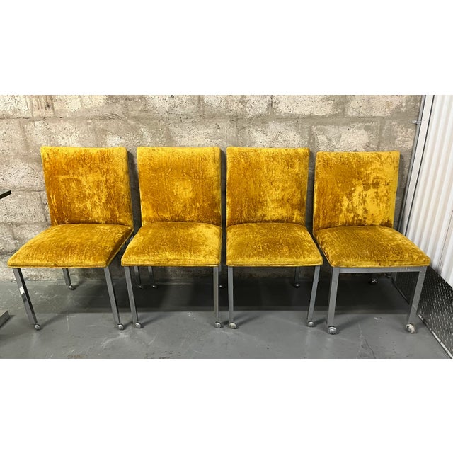 1970s Mid Century Modern Chrome Dining Room Set in the Milo Baughman Style. For Sale In Miami - Image 6 of 12