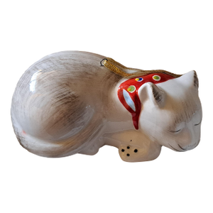 Mid Century Lying Cat Omari Kutari White Cat