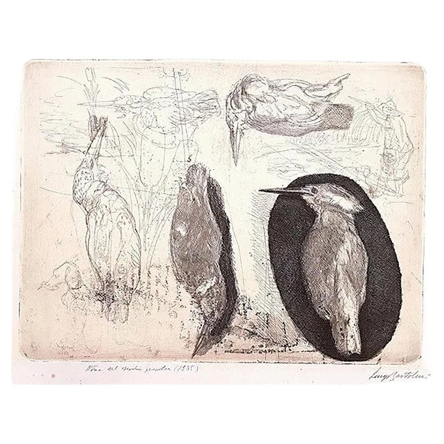 Storia del Martin Pescatore - Etching by Luigi Bartolini - 1935 1935 For Sale