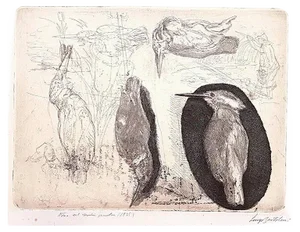 Storia del Martin Pescatore - Etching by Luigi Bartolini - 1935 1935