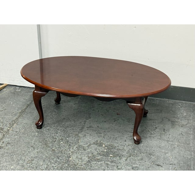 Queen Anne The Bombay Company Oval Queen Anne Style Coffee Table For Sale - Image 3 of 12