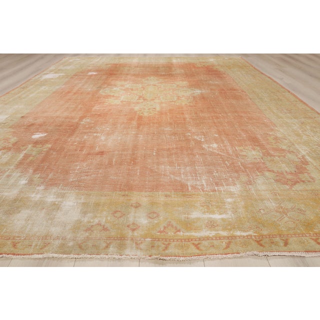 Late 19th Century Turkish Oushak Rug, 09'07 X 13'00 For Sale - Image 9 of 10
