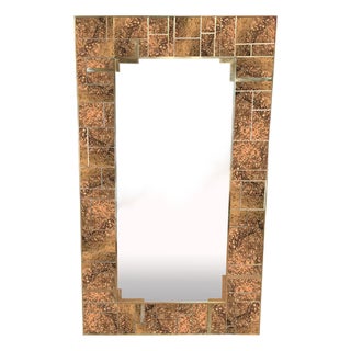 Brass Rectangular Dotted Wall Mirror by Justfurnituress For Sale