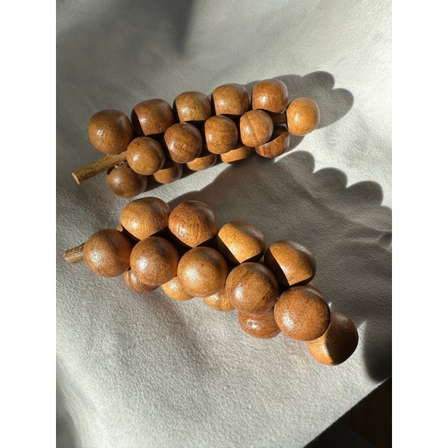 Mediterranean Mid Century Modern Wood Carved Fruit- Set of 9 For Sale - Image 3 of 11