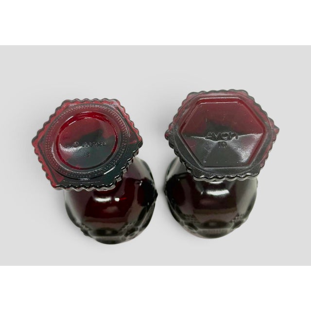 Vintage Avon 1876 Cape Cod Ruby Red Collection 4 1/2” Wine Glasses - A Pair For Sale In Washington DC - Image 6 of 11