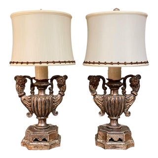 Silver Gilt Pick Candlesticks as Lamps - a Pair For Sale