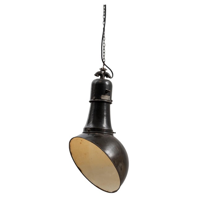 1930s Czech Metal Industrial Angular Pendant Lamp For Sale - Image 15 of 18