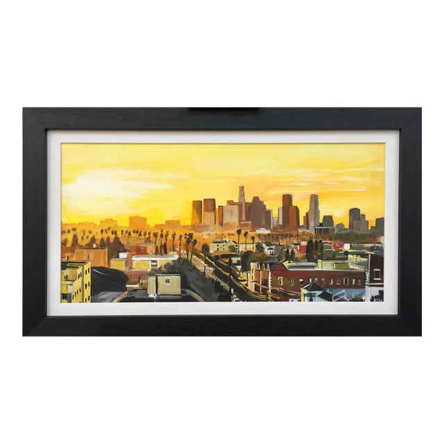 Painting of Sunset in Los Angeles California Usa by British Landscape Artist For Sale