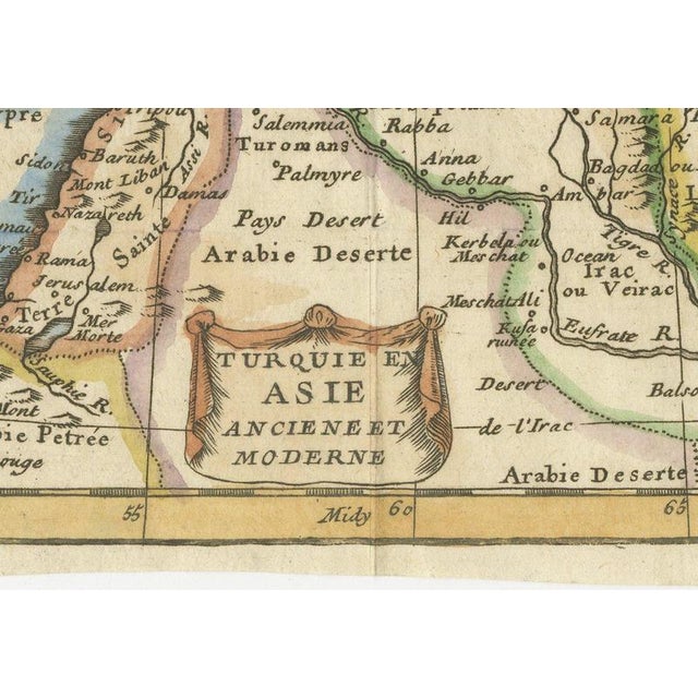 18th Century Antique Turkey in Asia Map with Cyprus and the Holy Land, 1760 For Sale - Image 5 of 12