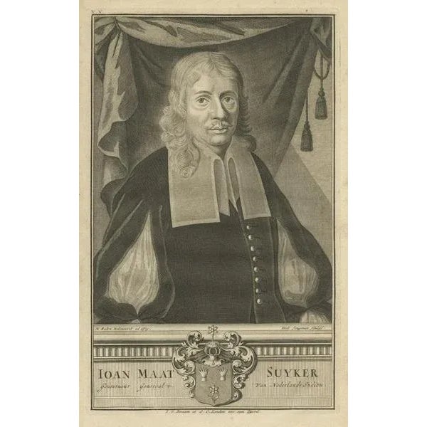 Early 18th Century After Valentijn, Portrait of Ioan Maat Suyker: Governor-General of the Dutch East Indies, 1724, Print For Sale - Image 5 of 7