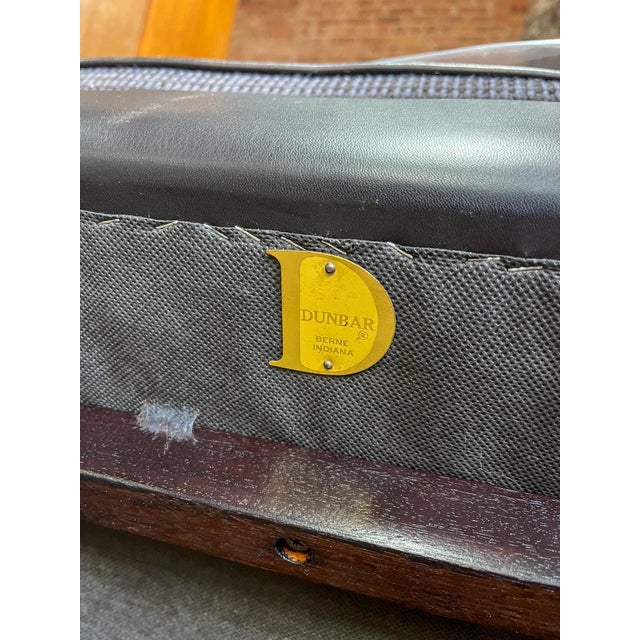 1950s Edward Wormley for Dunbar Janus Collection Wingback Lounge Chair & Ottoman in Black Leather For Sale - Image 15 of 15