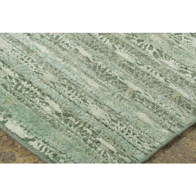 Rug & Kilim Rug & Kilim’s Block Print Runner With All-Over Geometric Design in Sage Green For Sale - Image 4 of 8
