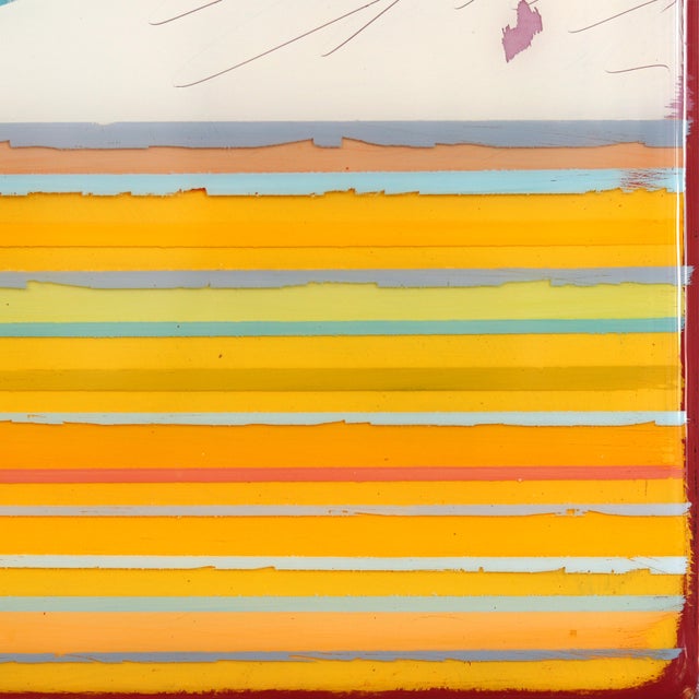 2020s In Tune 66 - Small Modern Resin Yellow Striped Minimalist Original Artwork by Ricky Hunt For Sale - Image 5 of 9