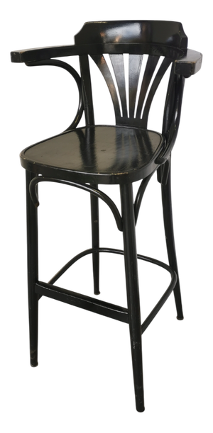 Mid-Century Black Bentwood Bar Chair in the style of Thonet, 1970s