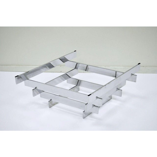 1970s 1970s Vintage Mid Century Modern Attributed to Paul Mayen Habitat Chrome Stack Glass Coffee Table For Sale - Image 5 of 11