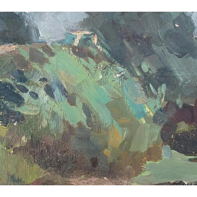 Rural Landscape Painting Original Art Ukrainian Artist Sokolovsky G. 1970s For Sale - Image 4 of 6