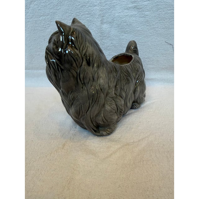 1940s Porcelain Yorkie Planter For Sale - Image 4 of 11