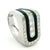 This striking ring pairs clean geometry with dramatic contrast. Crafted in 18 karat white gold, the design features...