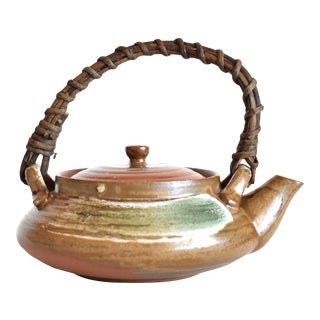 Vintage Red Clay Stoneware Asian Teapot For Sale