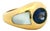 Vintage Mauboussin Paris 18k Yellow Gold Iolite & Mother-of-Pearl Dome Ring, Size 5 For Sale