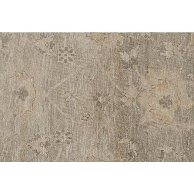 2010s Rug & Kilim’s Oushak Style Oversized Rug in Greige With Floral Pattern For Sale In New York - Image 6 of 7