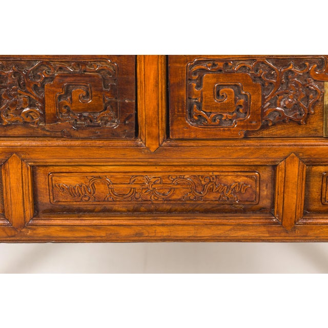 Mid 20th Century Carved Console Table with Two Drawers, Scrolling Clouds & Flowers For Sale - Image 9 of 12