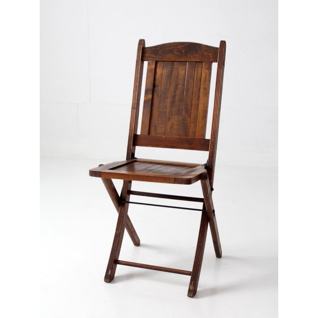 Antique Ioof Odd Fellows Wood Folding Chair For Sale - Image 4 of 17