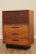 High Quality Vintage Pecan Wood Tall Chest, Platform Base, Rosewood Drawers