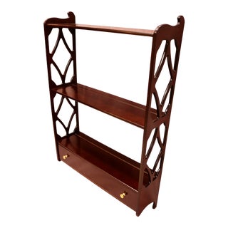 Vintage Chippendale Mahogany Wall Mounted Shelf For Sale