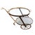 This lovely little drinks trolley was made in Italy in the 1950s. Made from brass and metal, the top shelf is clear glass...