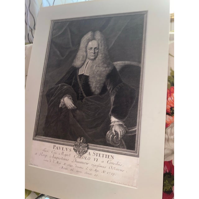 Antique German Portrait Mezzotint Print - Grandmillennial Fine Art For Sale - Image 4 of 5