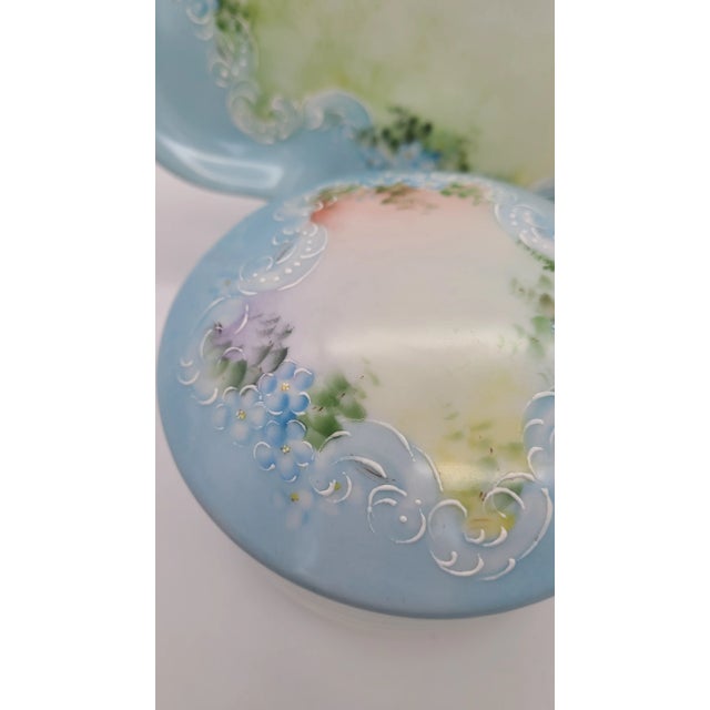 Antique Hand Painted Vanity Set, Haviland, France - 3 Pieces Set For Sale - Image 12 of 13