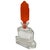 Art Deco geometric crystal perfume bottle in the style of Karl Palda with coral red Opaline stopper. The bottle features a...