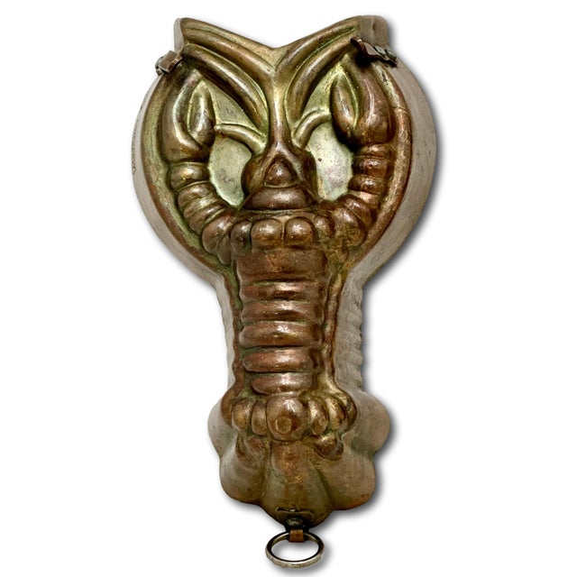 Rare & Unusual Small Size Matching Pair Early 1900s Antique Germany Solid Copper Lobster Kitchen Molds - 6 1/2 Inches Long For Sale - Image 11 of 18