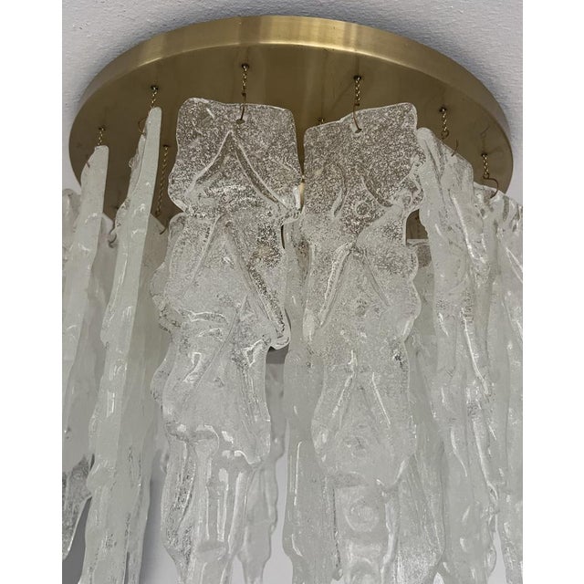 Mid-Century Italian Clear Murano Leaf Flushmount, 1970s For Sale - Image 9 of 17