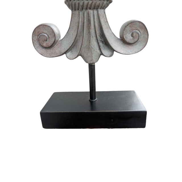 Wood Vintage Hand-Carved Acanthus Leaf Architectural Remnant on Stand For Sale - Image 7 of 9