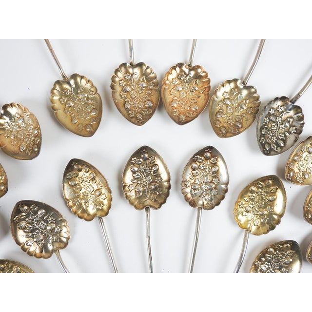 Mid 20th Century Vintage Silverplate Berry Spoons - Set of 18 For Sale - Image 5 of 6