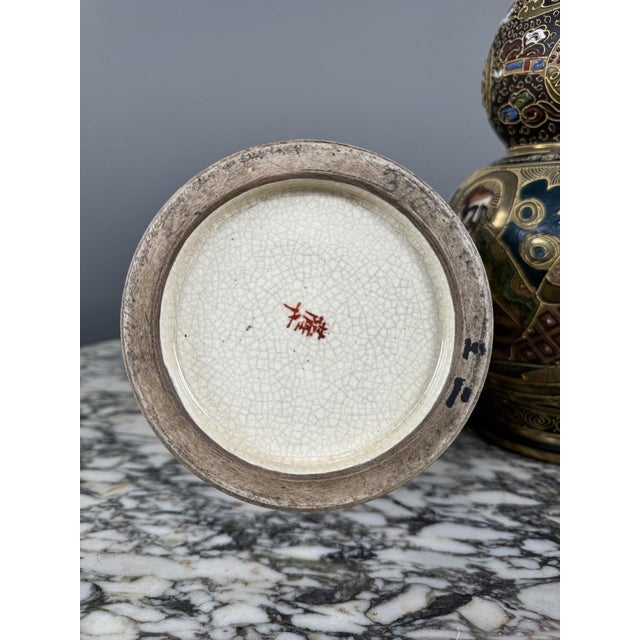 Ceramic 19th Century Meiji Satsuma Japanese Vases, Set of 2 For Sale - Image 7 of 12