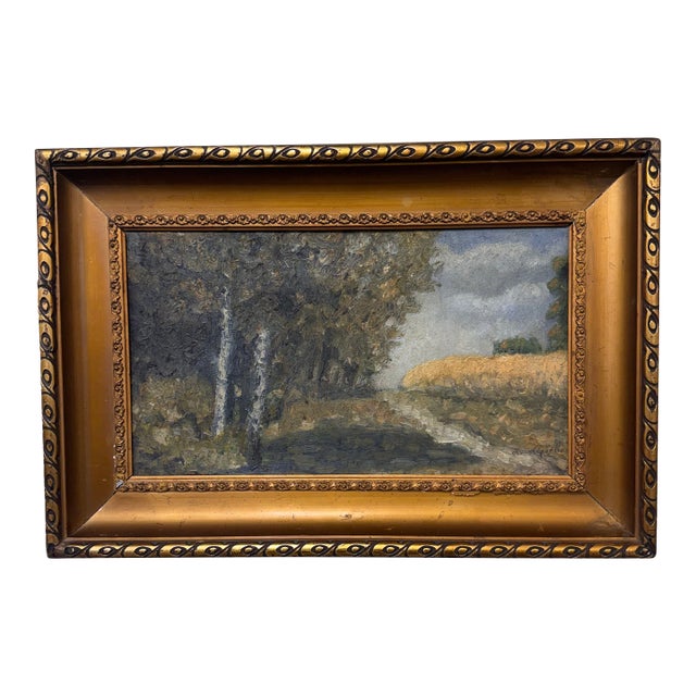 20th Century Oil on Canvas "The Forest Path" For Sale