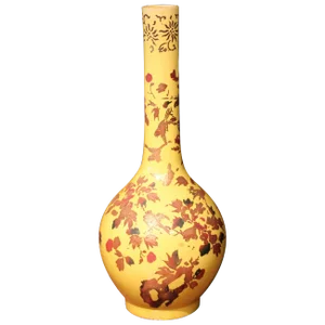 Large Awaji Pottery Bottle Floor Vase Lacquer Decoration