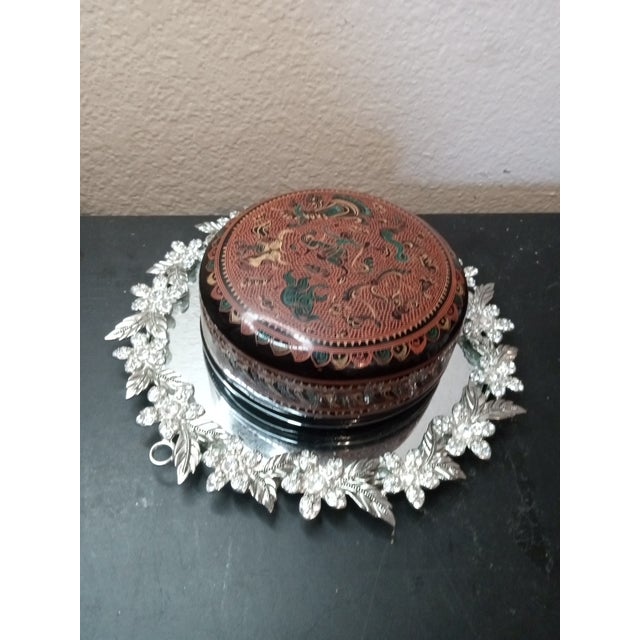 Japanese 1980s Gorgeous Kotobuki Japan Lacquer Ware Trinket Box For Sale - Image 3 of 5