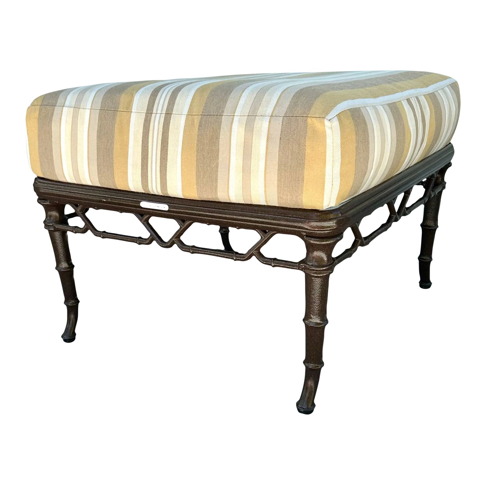 Vintage Brown Jordan Outdoor Furniture Calcutta Cushioned Ottoman