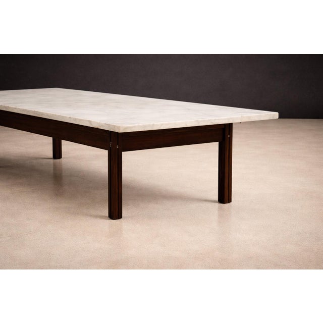 Brazilian Modern Rosewood & Marble Coffee Table by Ziglio Decorações, Brazil, C. 1960 For Sale In New York - Image 6 of 7