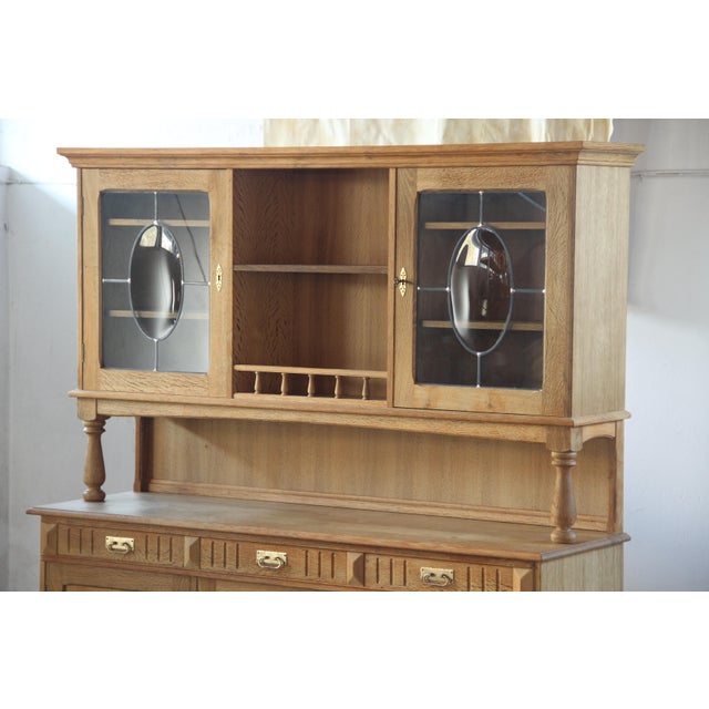 Vintage Danish Brutalist Light Oak Dining Cabinet in the style of Henning Kjærnulf, 1970s For Sale - Image 6 of 18