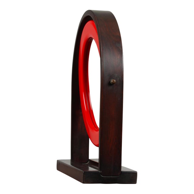 SP63 Sandretta Table Mirror in Red Lacquered Wood by Ettore Sottsass for Poltronova, 1966 For Sale - Image 9 of 18