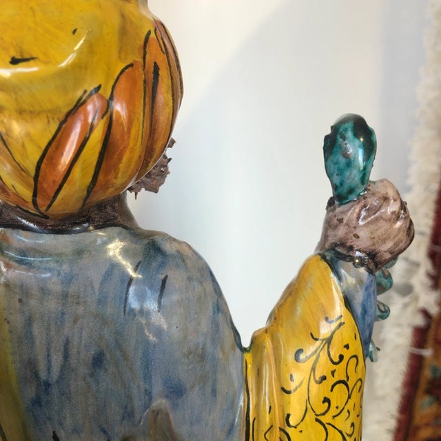 Vintage Italian Hand Painted Ceramic Royal Figure - Holiday Decor For Sale - Image 11 of 12