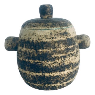 Brutalist Dutch Art Ceramic Pot by Pieter Groeneveldt, Netherlands, 1960s For Sale