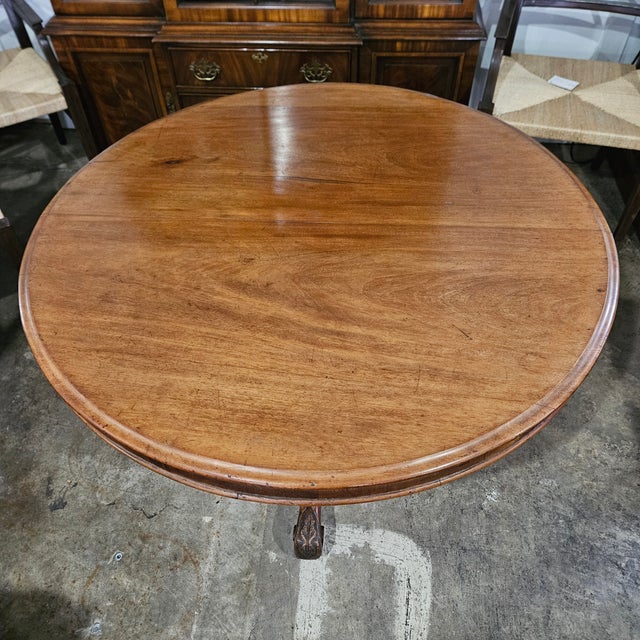 Wood 19th Century Victorian Mahogany Round Tri-Leg Pedestal Breakfast Table For Sale - Image 7 of 14